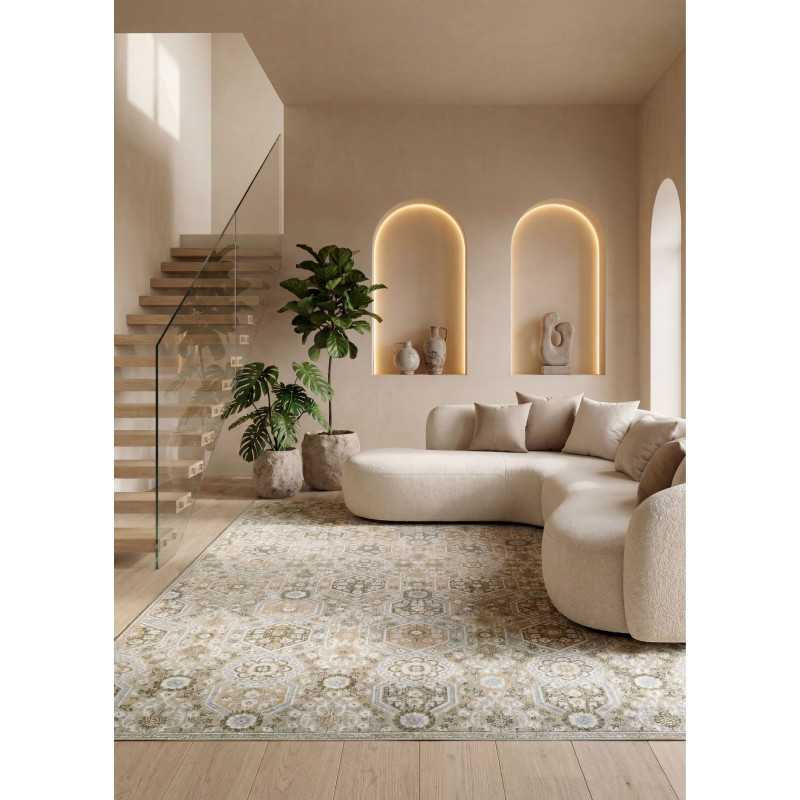 Tapis oriental vert beige NANTES 590