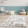 Tapis enfant circuit ville crème multicolore - ANIME