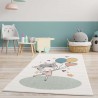 Tapis enfant petite fille crème multicolore - ANIME