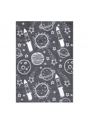 Tapis enfant galaxie gris -...