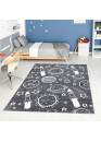 Tapis enfant galaxie gris - ANIME