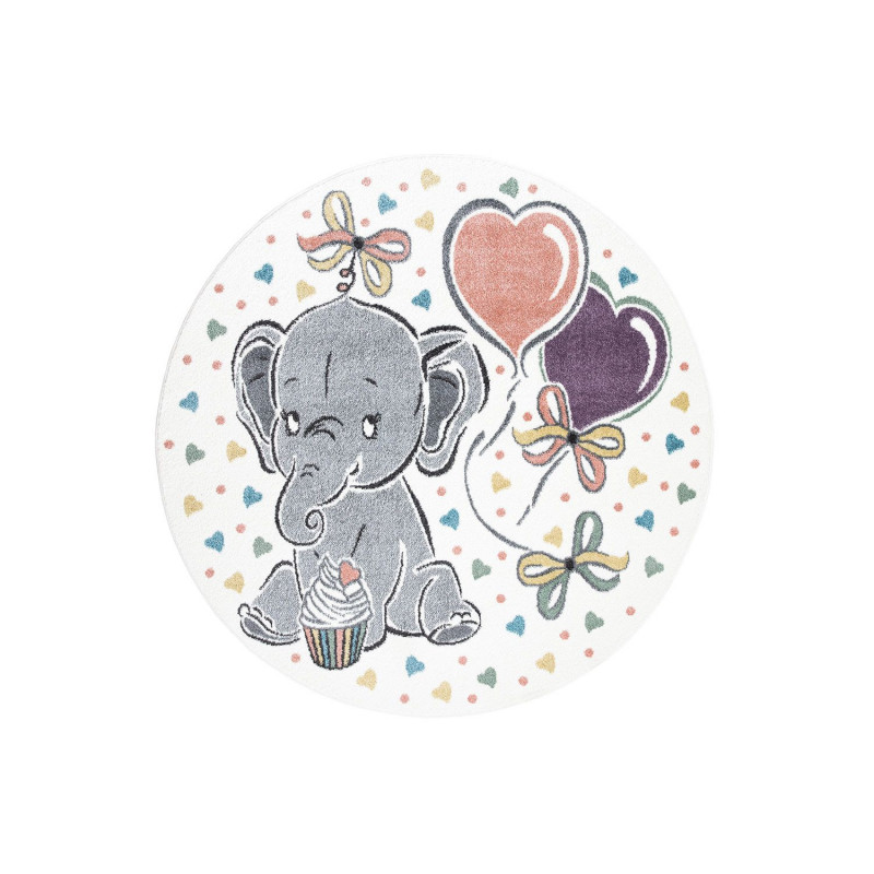 Tapis enfant éléphant crème - ANIME