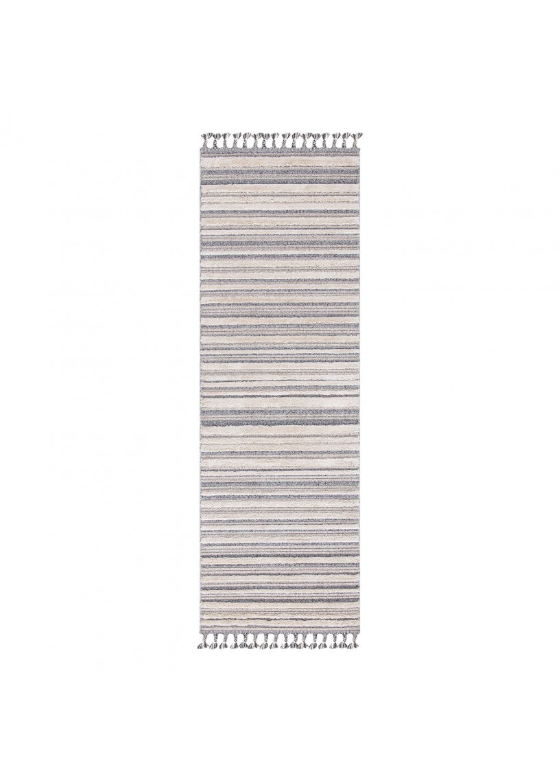 Tapis rayure crème gris - VALENCIA 807