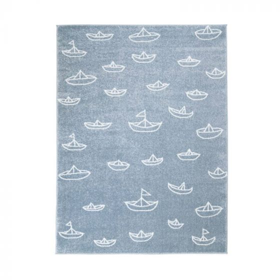 Tapis enfant bateau bleu -...