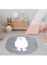 Tapis enfant ovale ours gris - ANIME