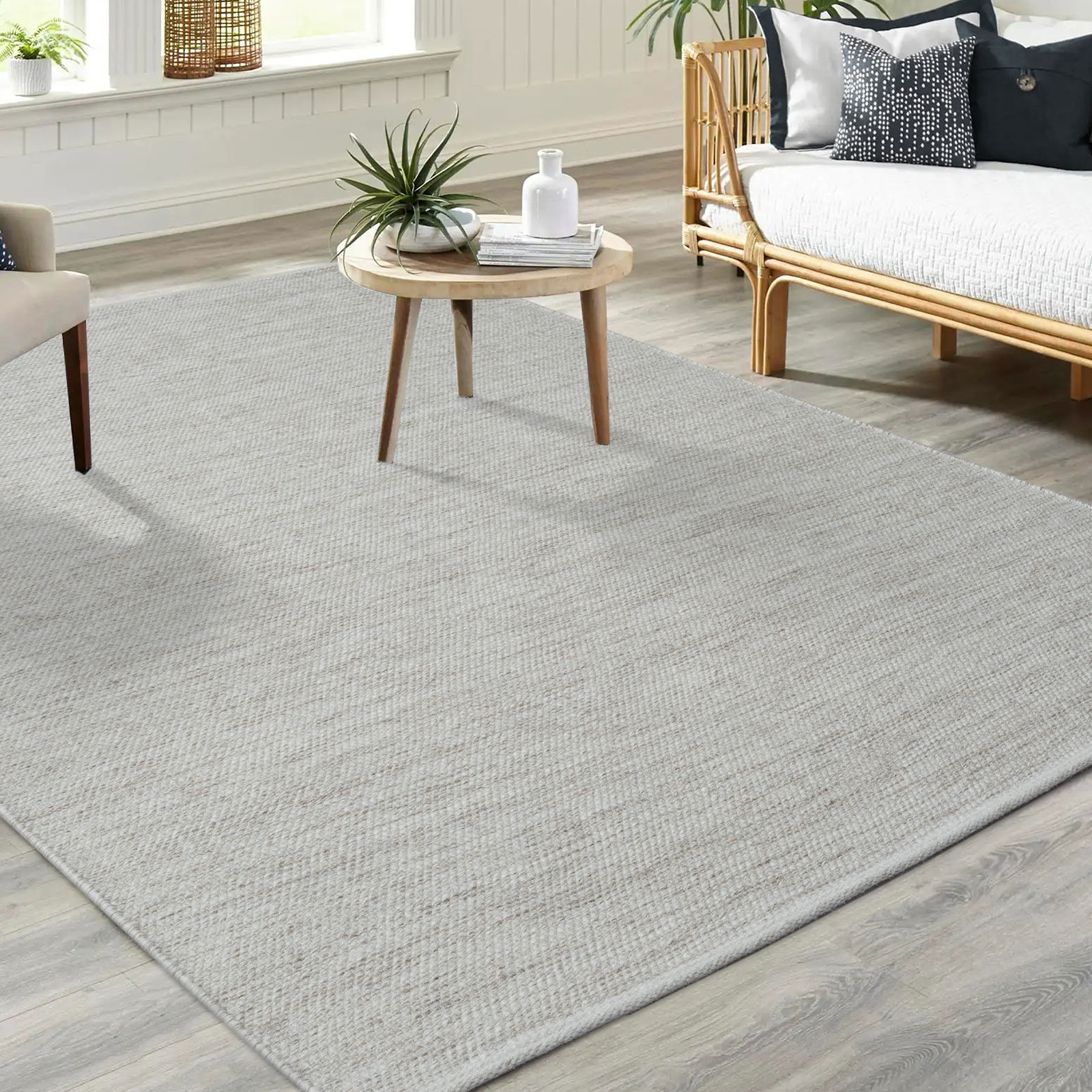 Tapis en laine beige