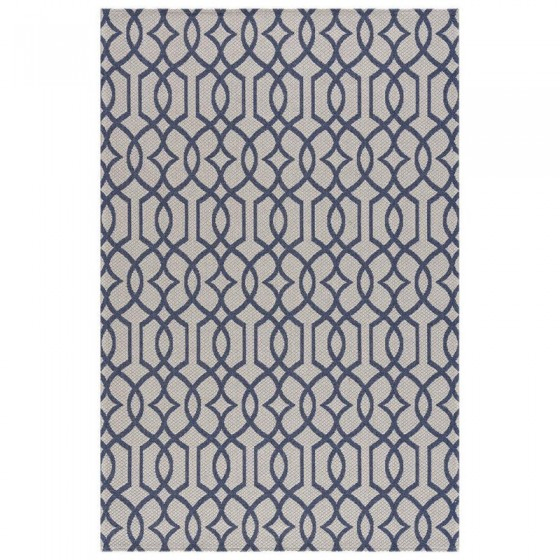 Tapis en coton gris bleu - KILIM 21563