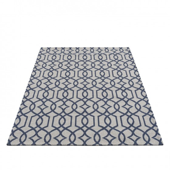 Tapis en coton gris bleu - KILIM 21563